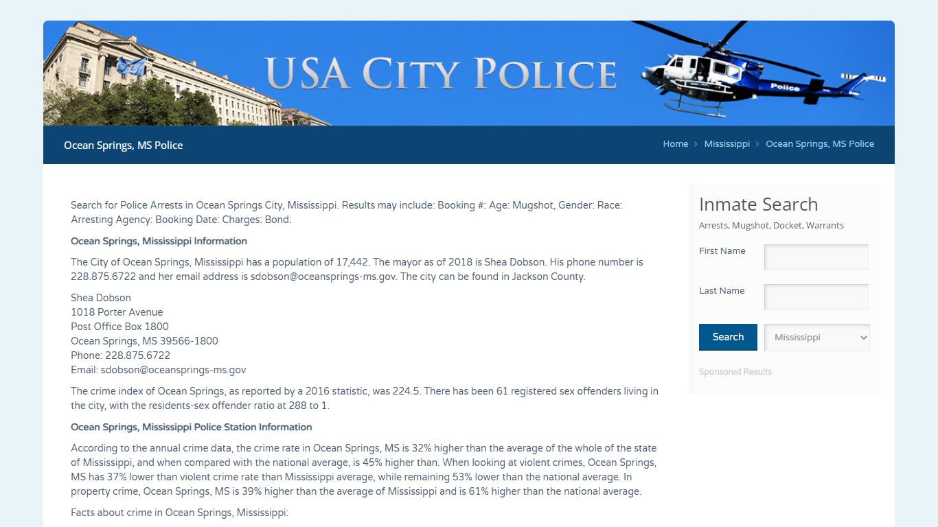 Ocean Springs, MS Police | Jail Records
