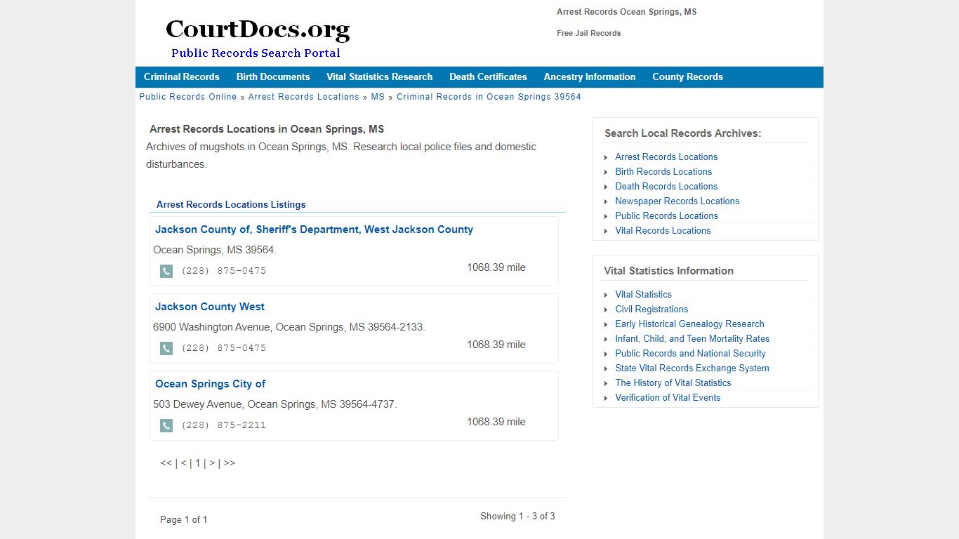 Arrest Records Ocean Springs, MS - Free Jail Records
